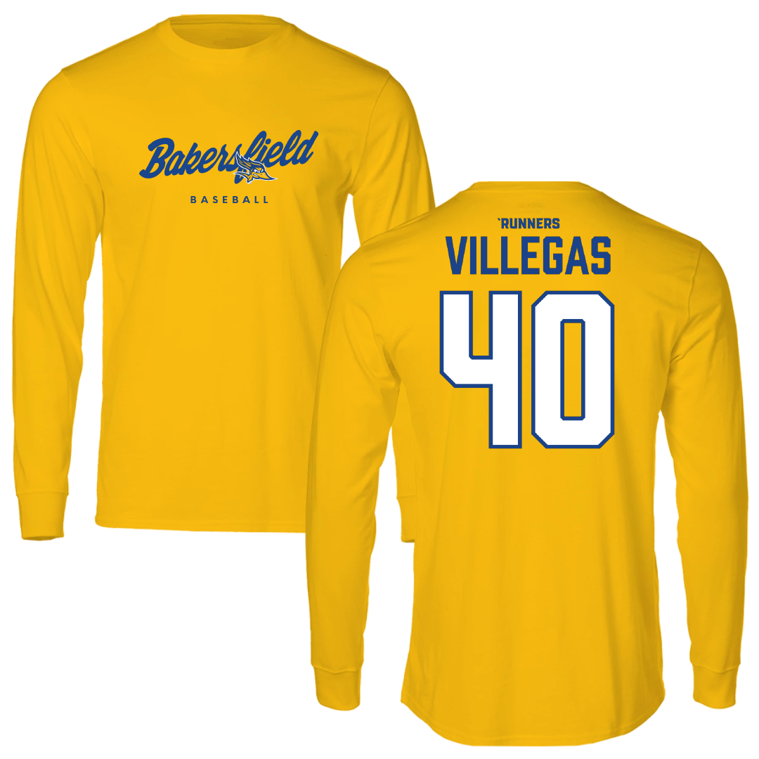 California State University-Bakersfield Baseball Gold Long Sleeve - #40 David Villegas