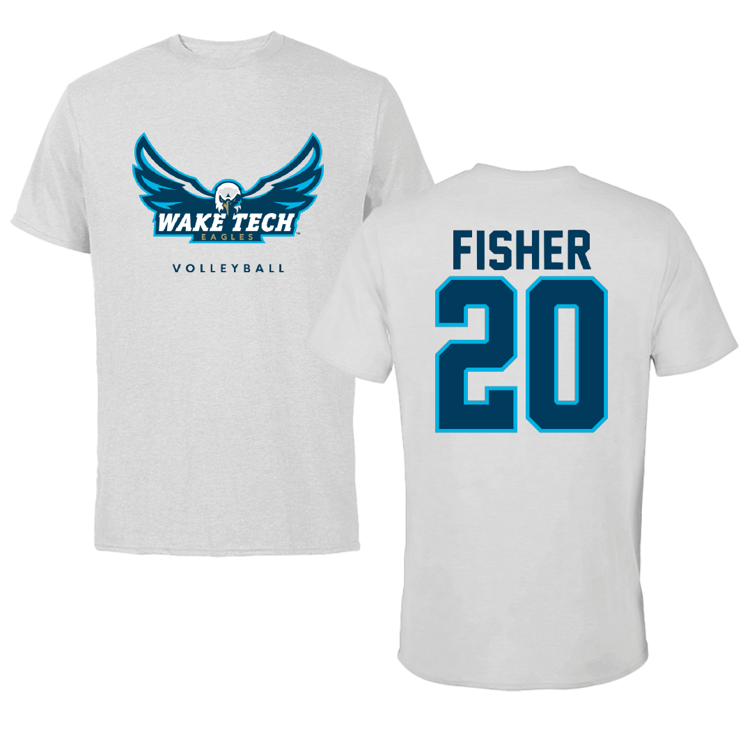 Wake Tech Community College Volleyball Light Gray Performance Tee - #20 Madison Fisher