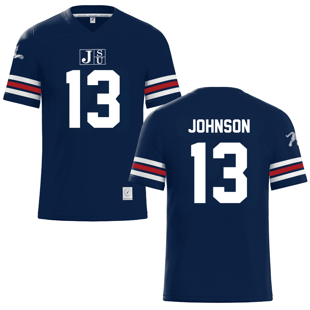 Jackson State University Navy Football Jersey - #13 Brandon Johnson