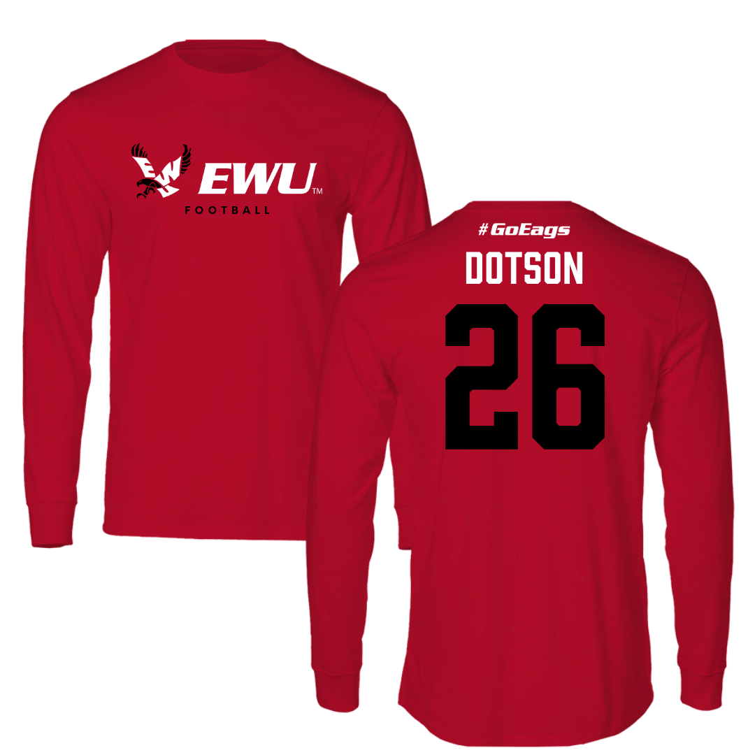 Eastern Washington University Football Red Long Sleeve - #26 Malik Dotson
