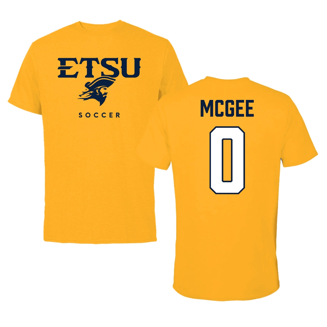 East Tennessee State University Soccer Gold Performance Tee - #0 Samuel McGee