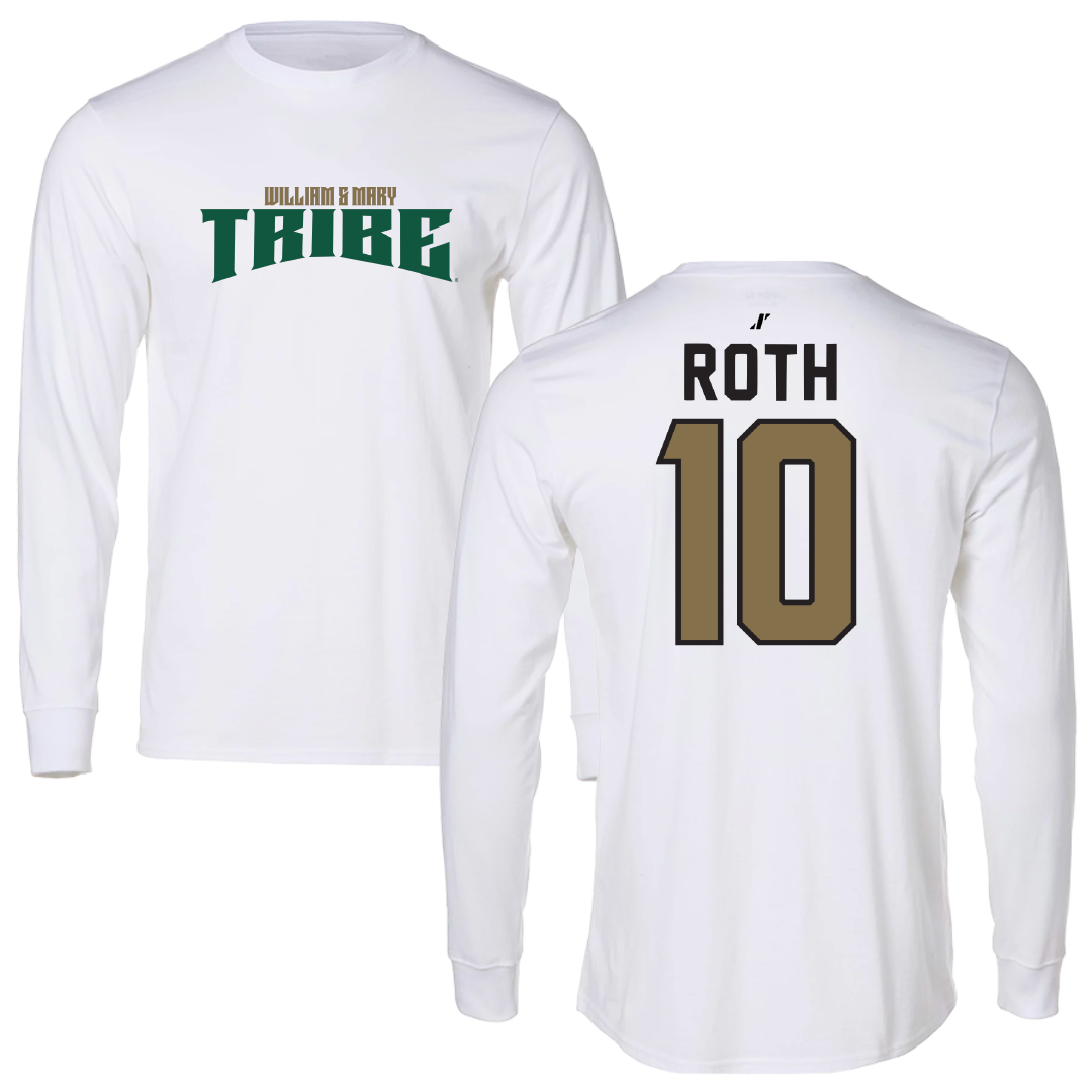 William & Mary Lacrosse White Classic Long Sleeve - #10 Delaney Roth