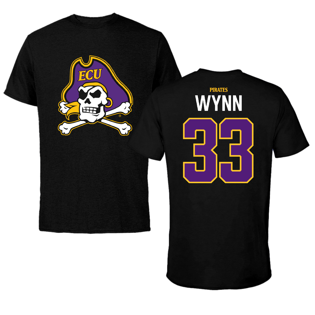 East Carolina University Soccer Black Tee - #33 Keyera Wynn