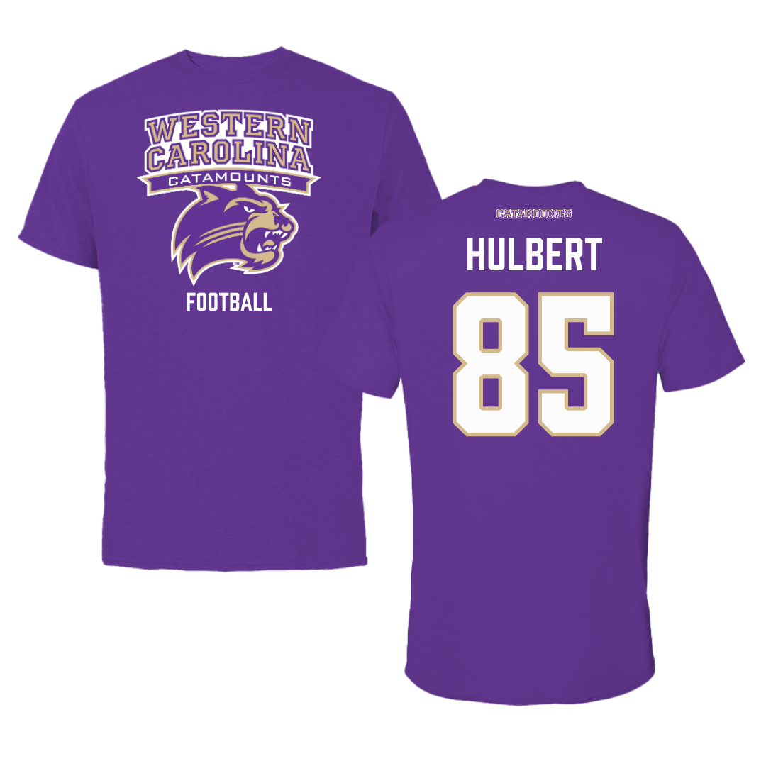 Western Carolina University Football Purple Performance Tee - #85 David Hulbert