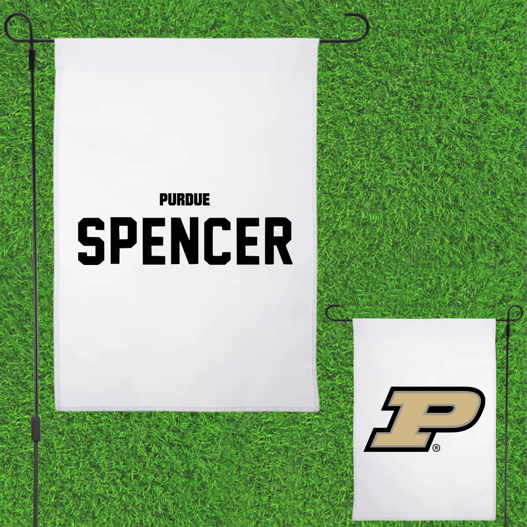 Purdue University TF and XC White Garden Flag - Antoine Spencer