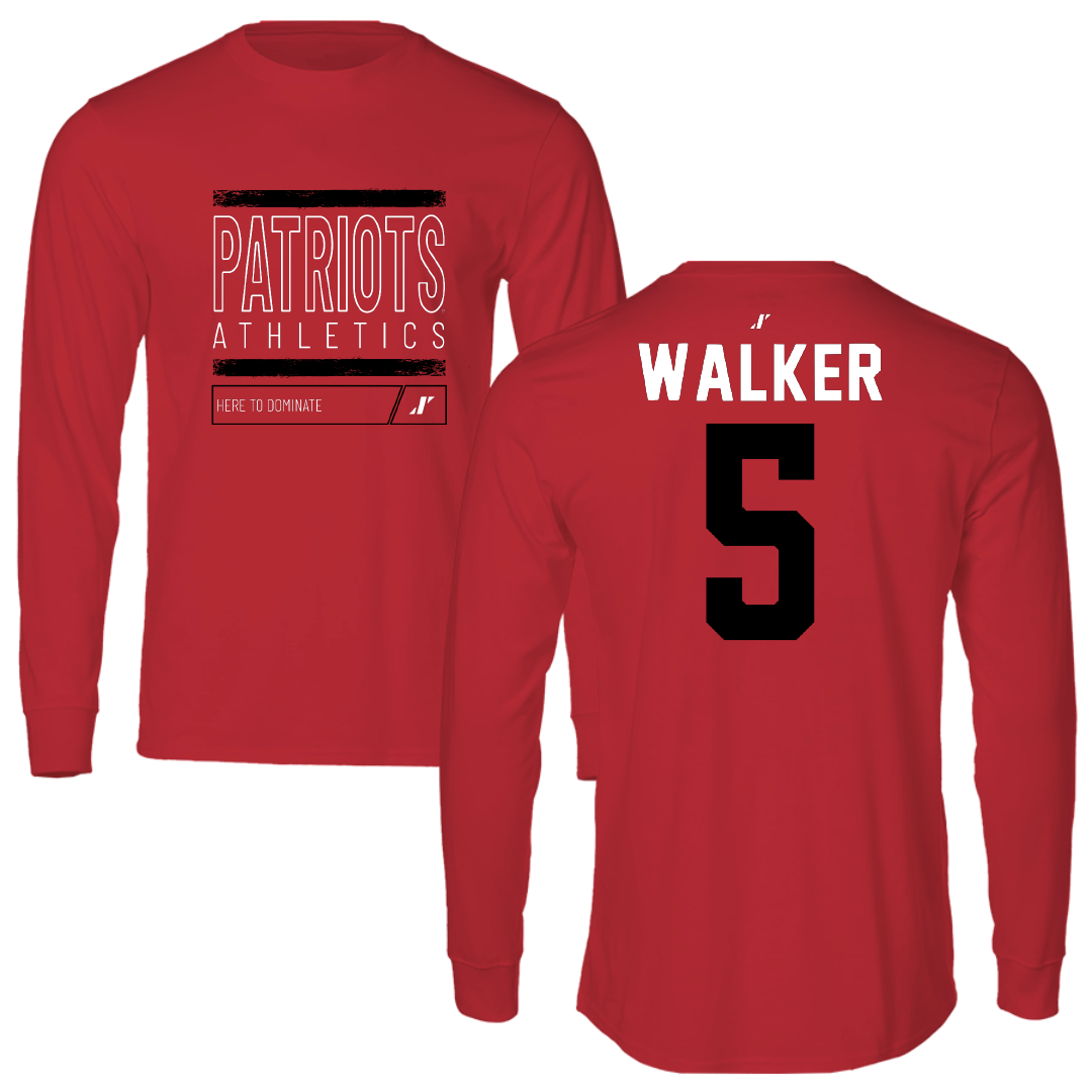 Dallas Baptist University Bowling Red Dominate Long Sleeve - #5 Chase Walker