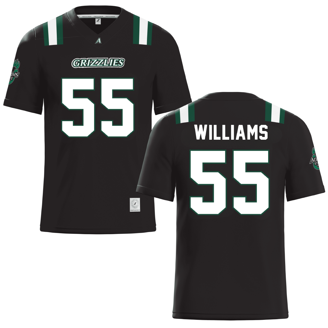 Adams State University Black Football Jersey - #55 Quincy Williams