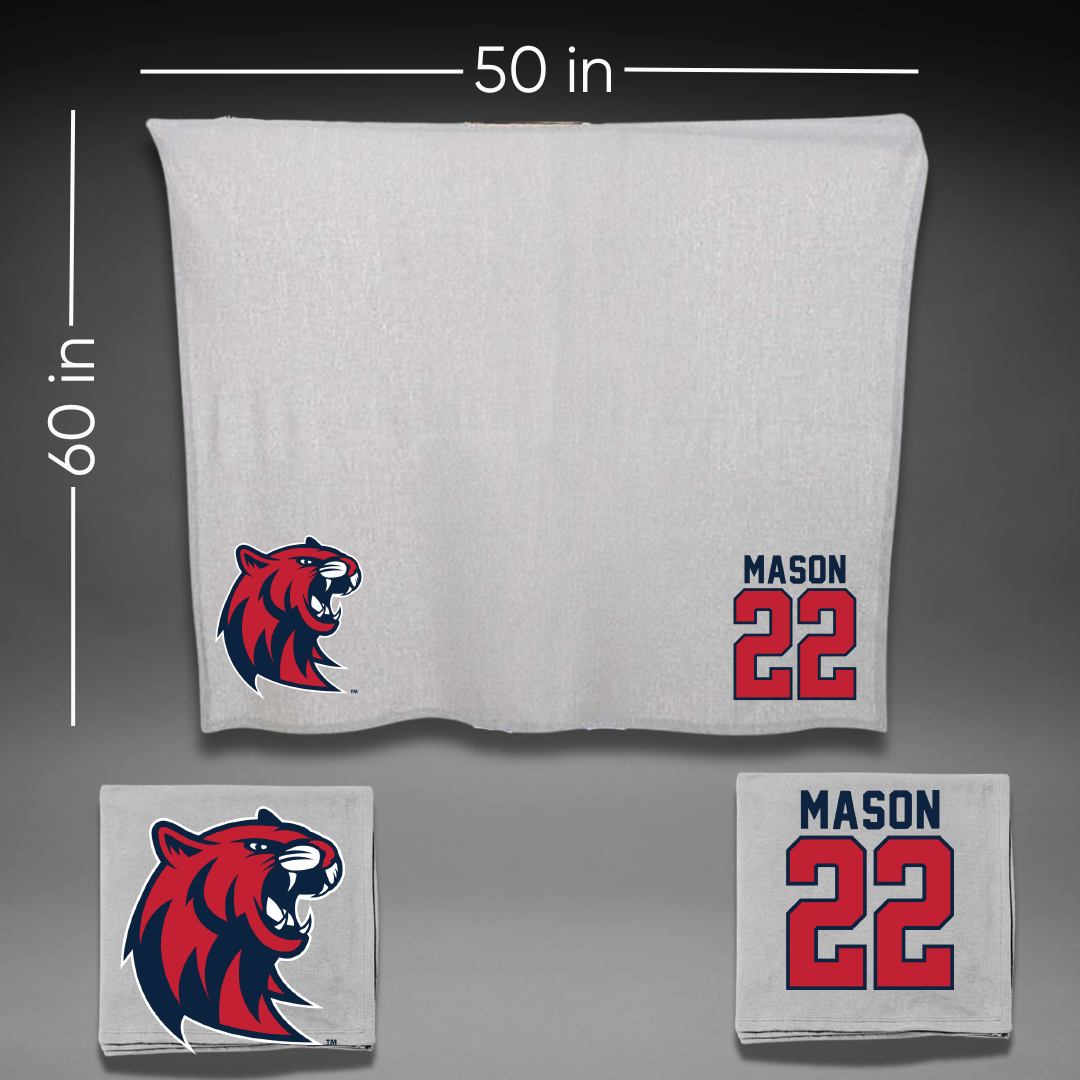 Rogers State University Basketball Gray Blanket - #22 Andrew Mason