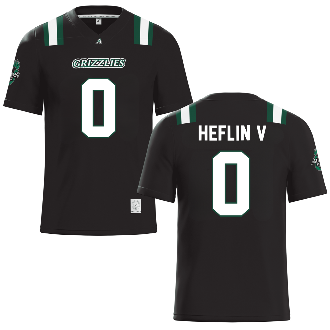 Adams State University Black Football Jersey - #0 Robert Heflin V