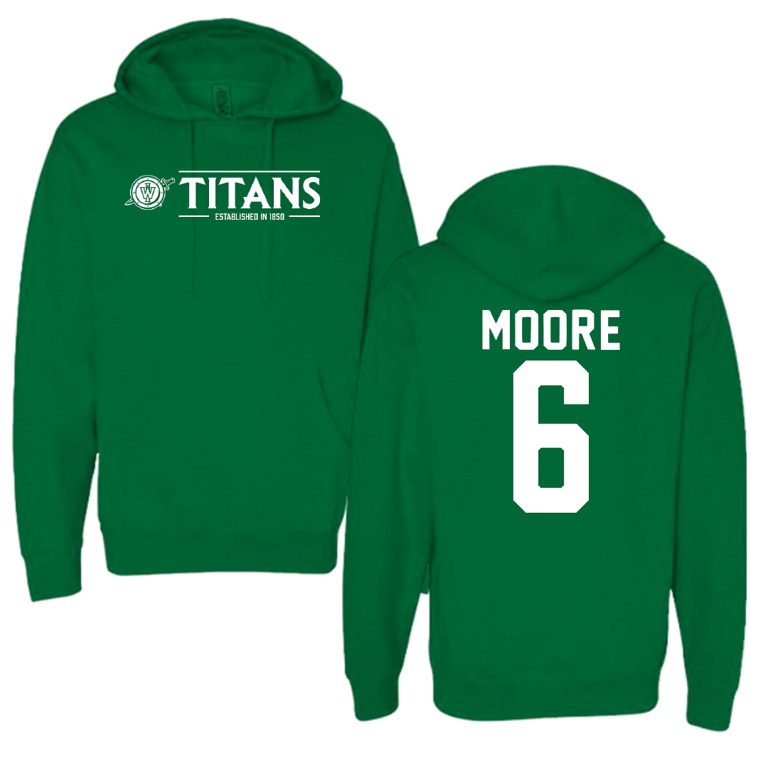 Illinois Wesleyan University Football Green General Hoodie - #6 Tre Moore