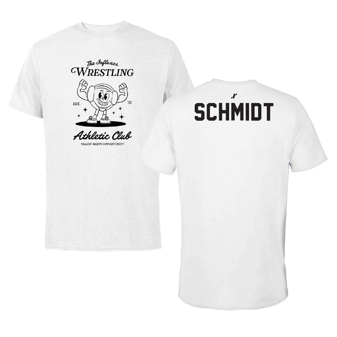 Wrestling White Influxer Athletic Club Tee - Carter Schmidt