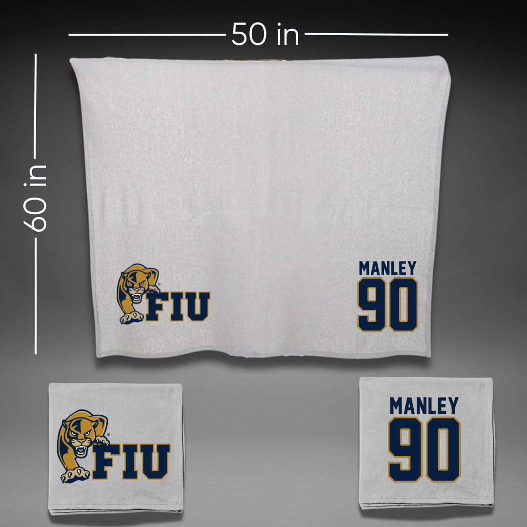 Florida International University Football Gray Blanket - #90 Kinnick Manley