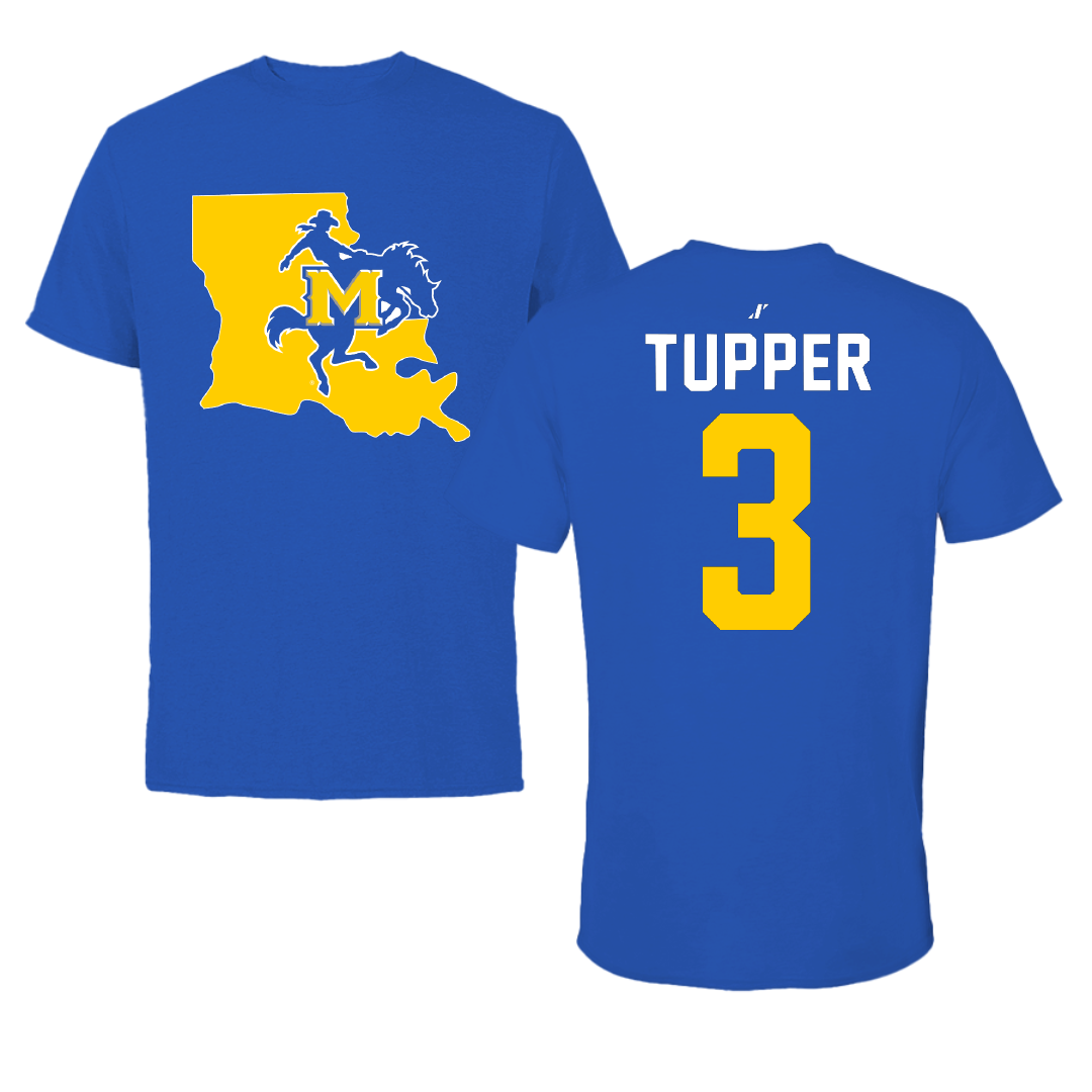 McNeese State University Beach Volleyball Blue State Performance Tee - #3 Harlee Tupper
