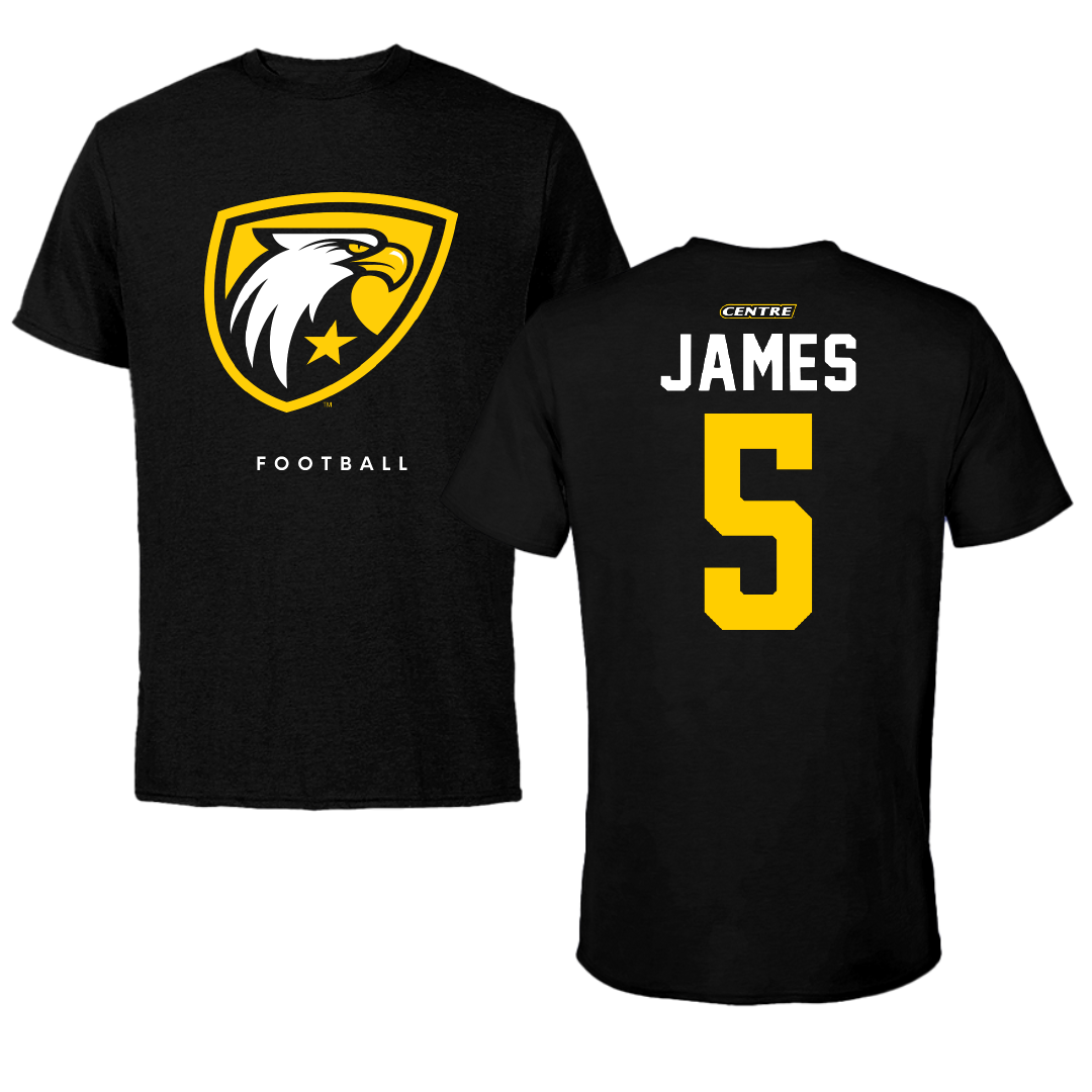 Centre College Football Black Tee - #5 Jamikel James