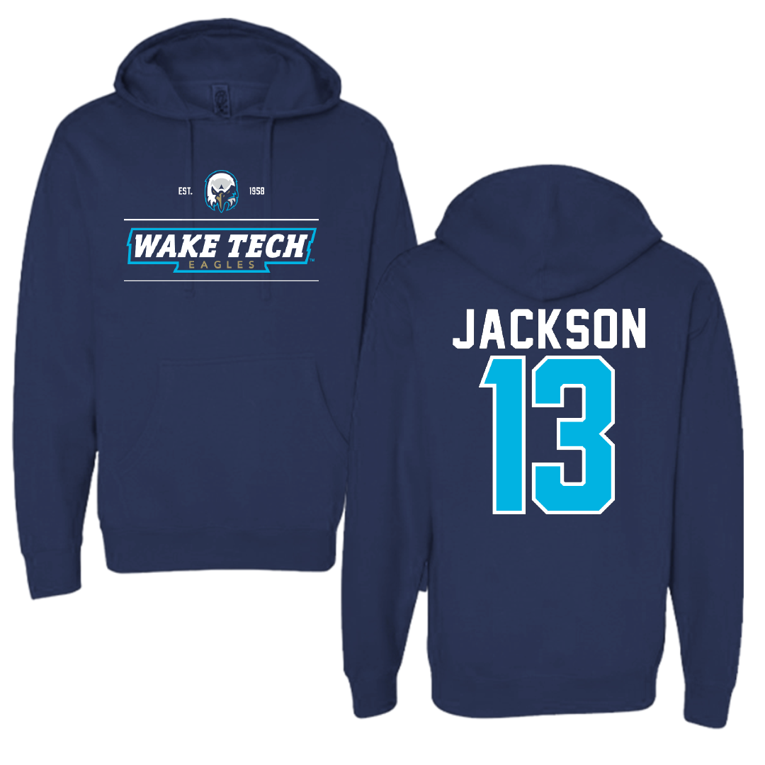 Wake Tech Community College Soccer Navy General Hoodie - #13 Daniel Jackson
