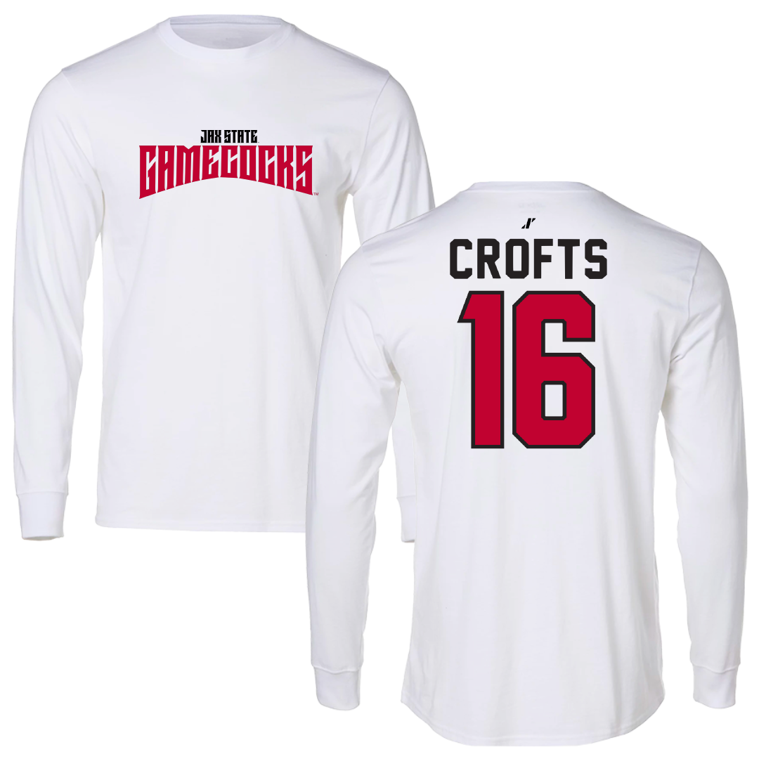 Jacksonville State University Volleyball White Classics Long Sleeve - #16 Katelyn Crofts