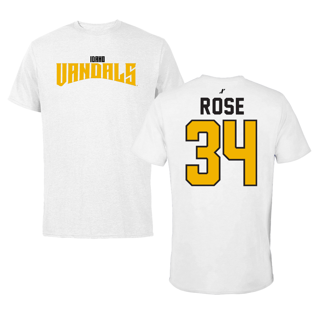 University of Idaho Basketball White Classic Performance Tee - #34 Kyson Rose
