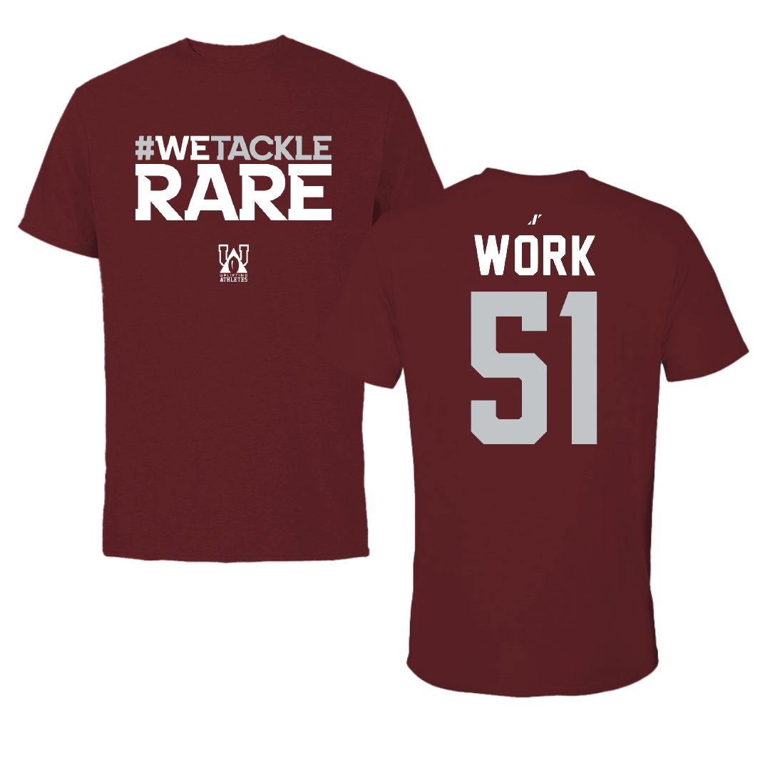 Mississippi State University Football Maroon Uplifting Athletes Tee - #51 Luke Work