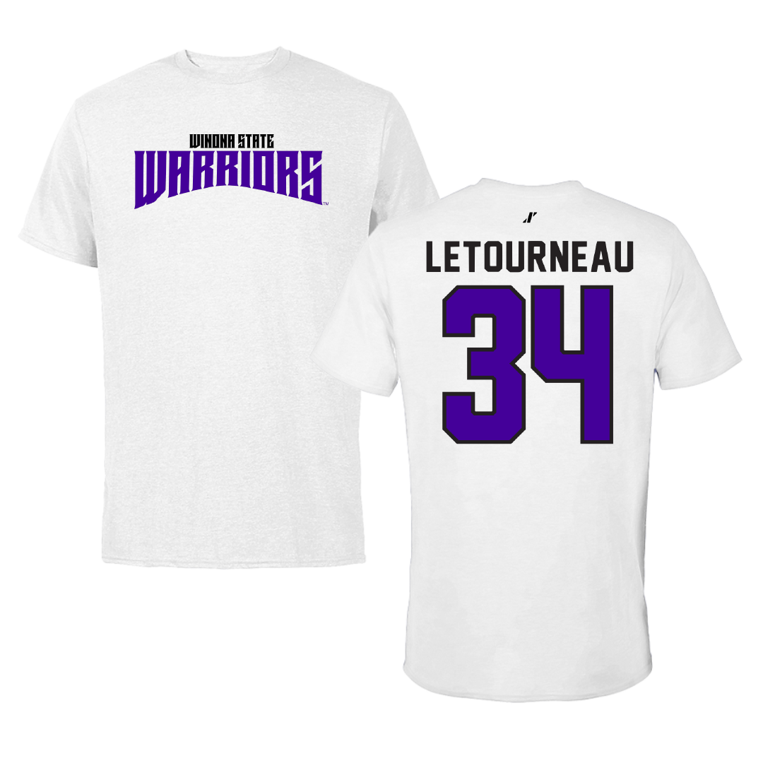 Winona State University Baseball White Classic Tee - #34 Logan LeTourneau