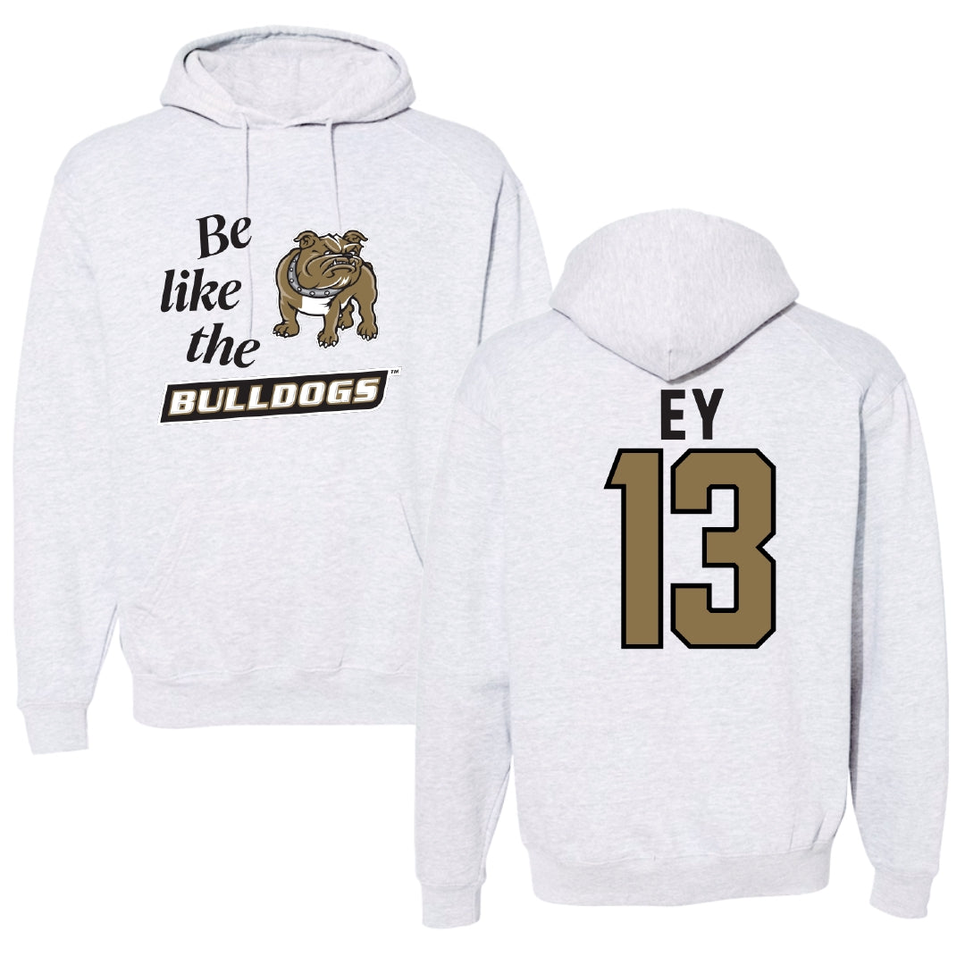 Bryant University Baseball Light Gray Be Like Us Hoodie - #13 Brooks Ey