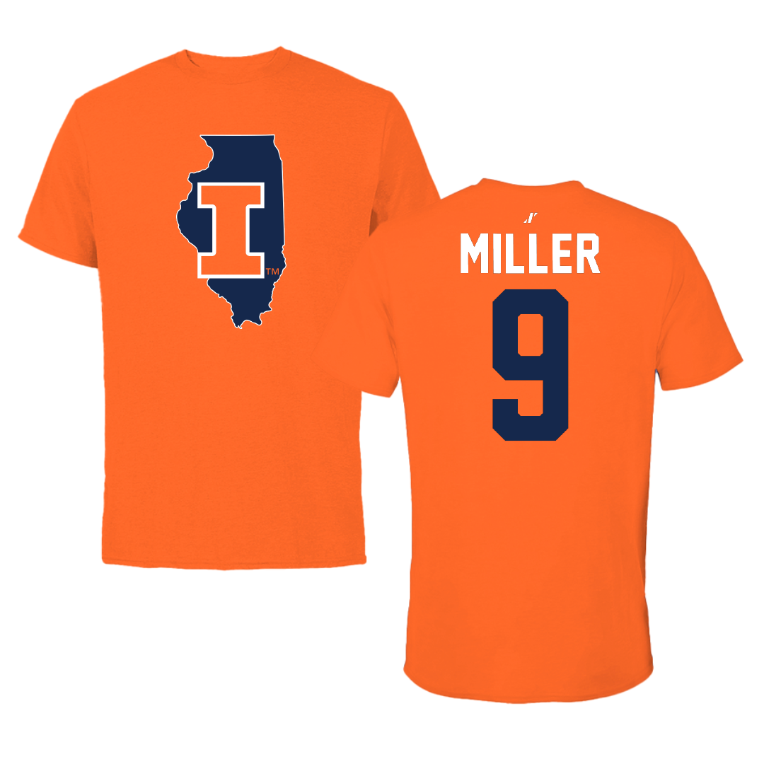 University of Illinois Softball Orange State Performance Tee - #9 Alaina Miller