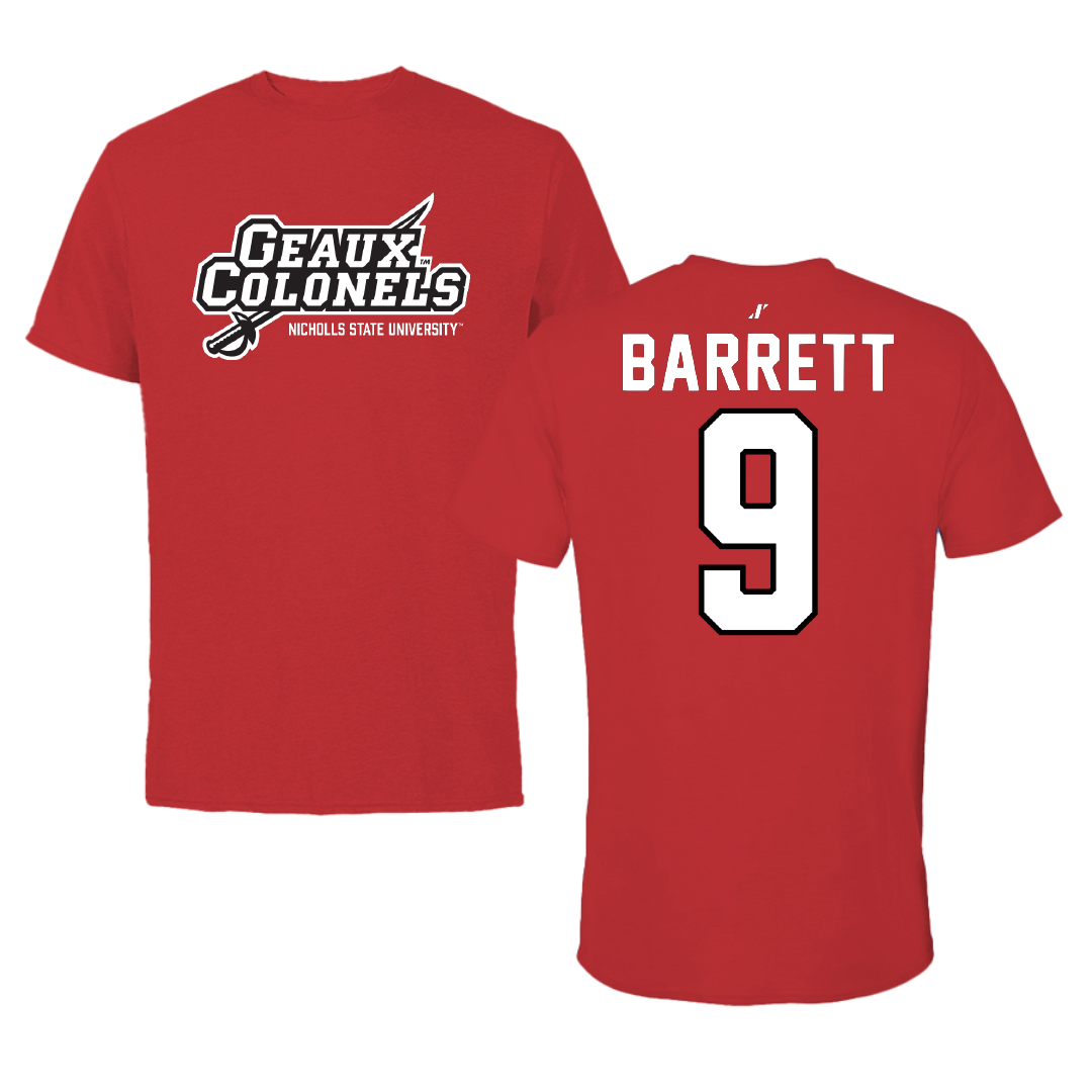 Nicholls State University Soccer Red General Performance Tee - #9 Koryn Barrett