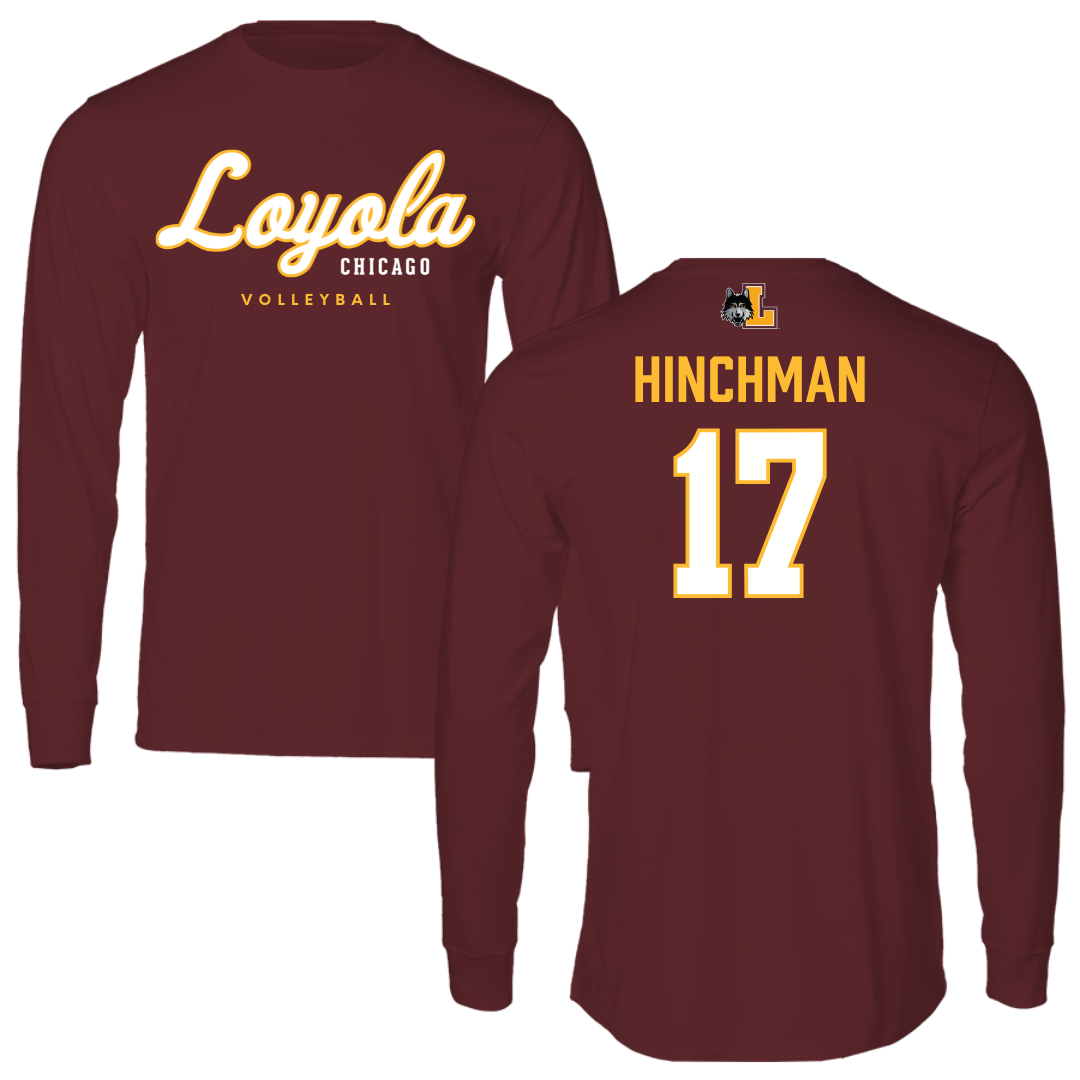 Loyola University-Chicago Volleyball Maroon Block Long Sleeve - #17 Grace Hinchman