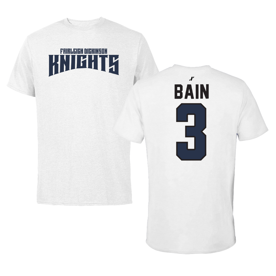 Fairleigh Dickinson University-Metropolitan Campus Volleyball White Classic Tee - #3 Avery Bain