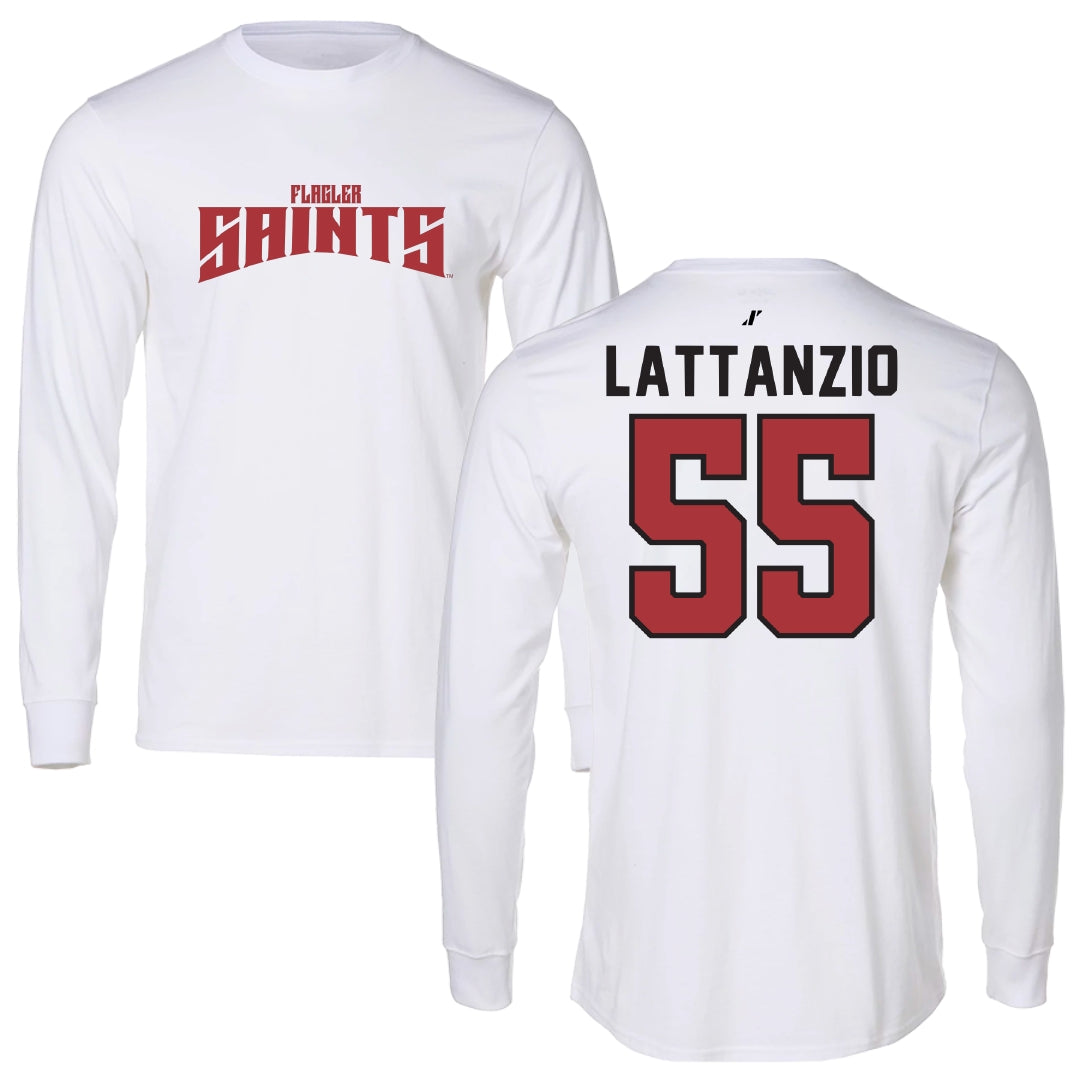 Flagler College Lacrosse White Classic Performance Long Sleeve - #55 Isaiah Lattanzio