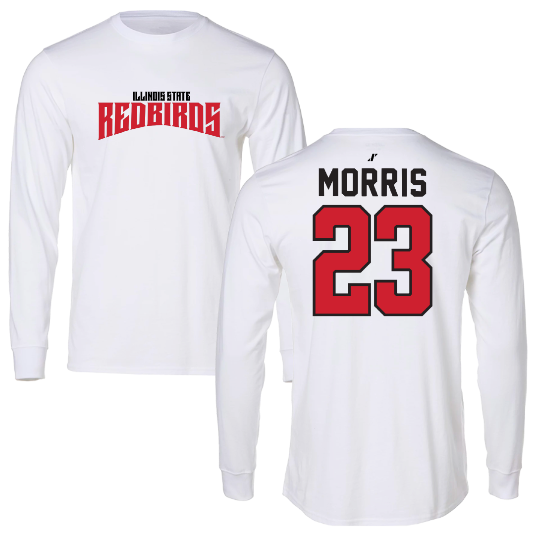 Illinois State University Baseball White Classic Performance Long Sleeve - #23 Judah Morris