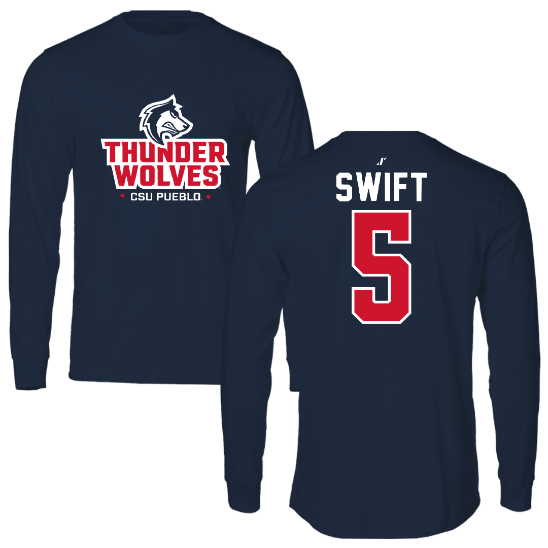 Colorado State University-Pueblo Softball Navy General Performance Long Sleeve - #5 Laci Swift
