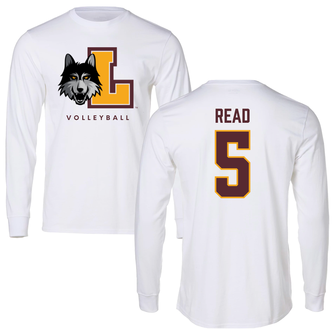 Loyola University-Chicago Volleyball White Mascot Long Sleeve - #5 Jake Read