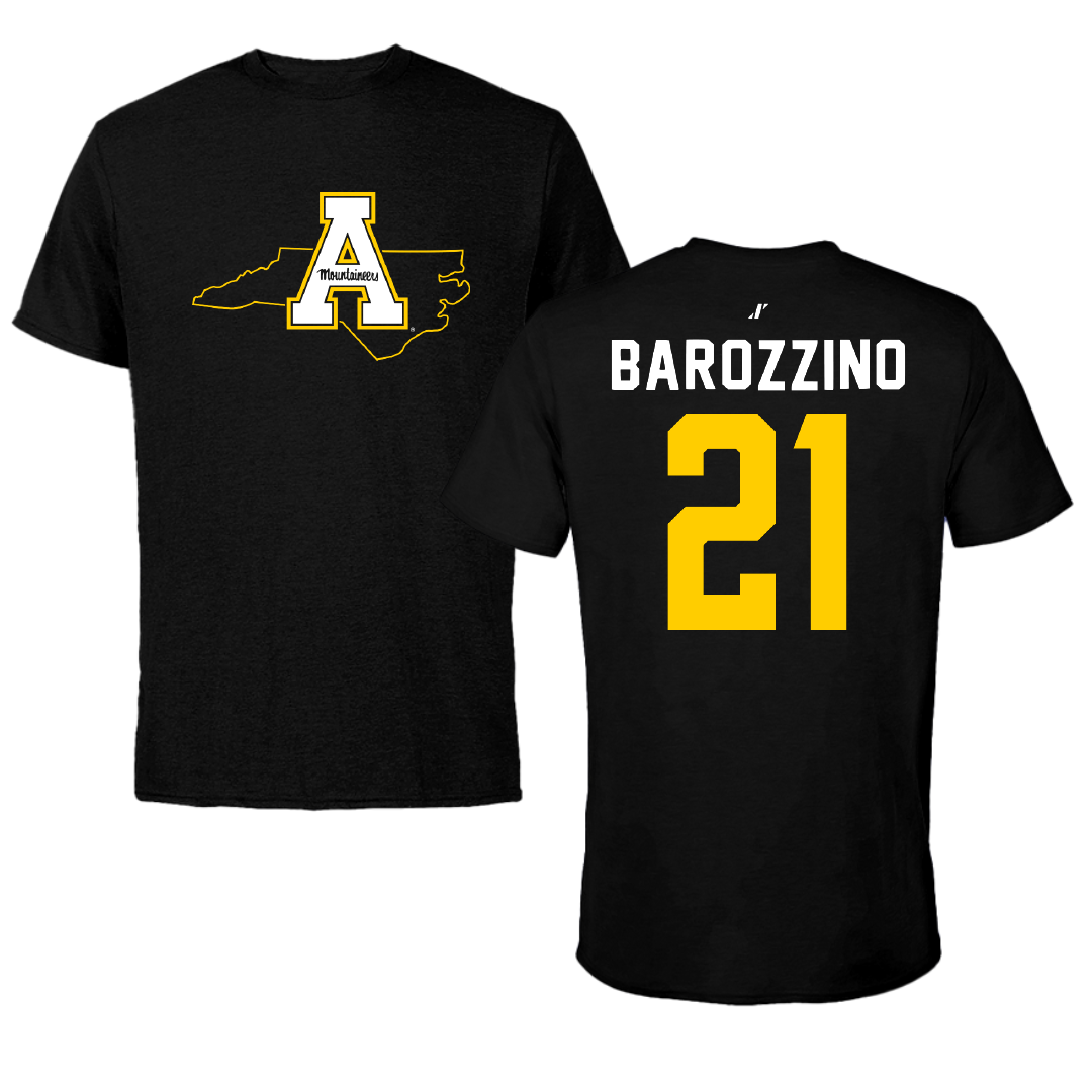 Appalachian State University Baseball Black State Tee - #21 Conner Barozzino
