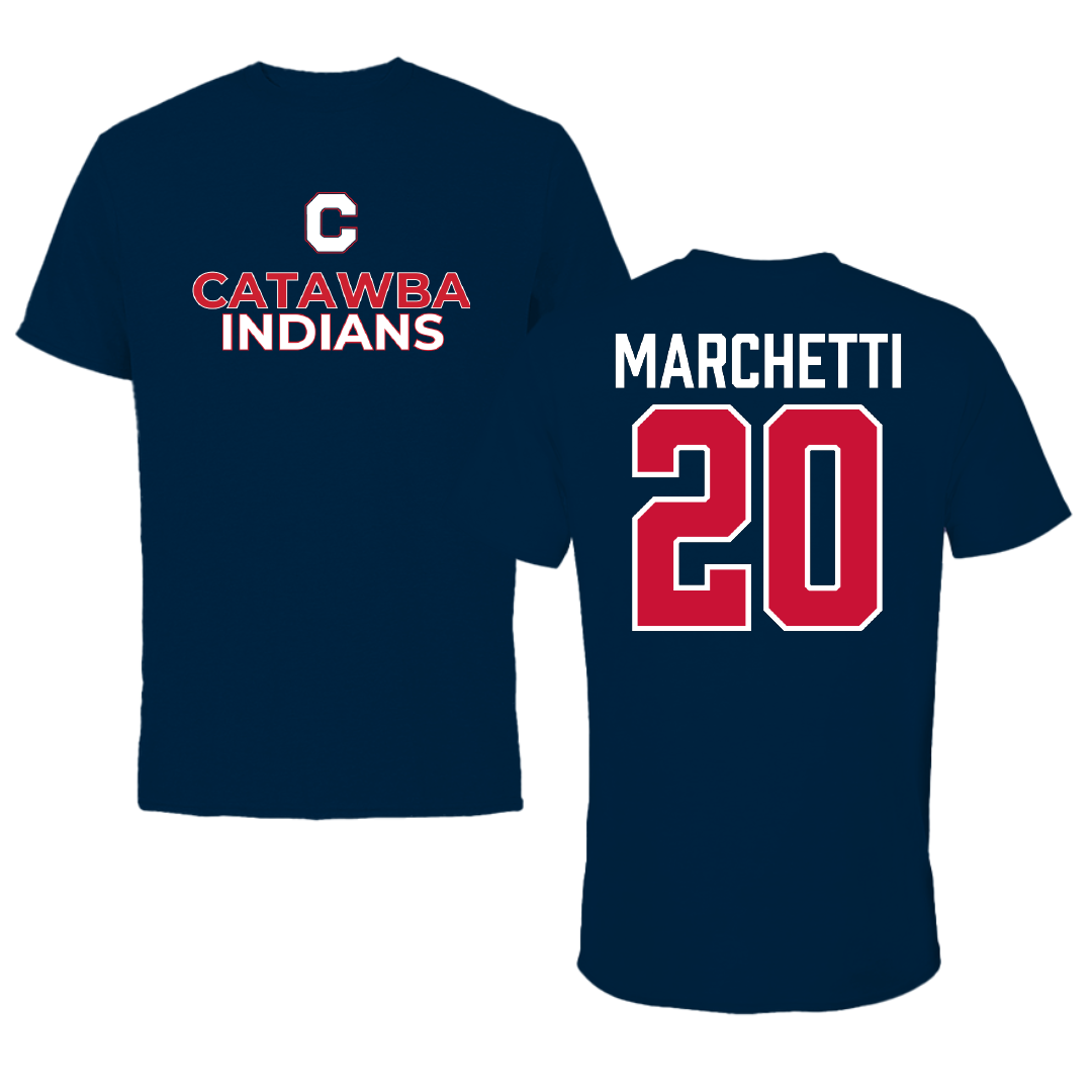 Catawba College Lacrosse Navy Performance Tee - #20 Meredith Marchetti