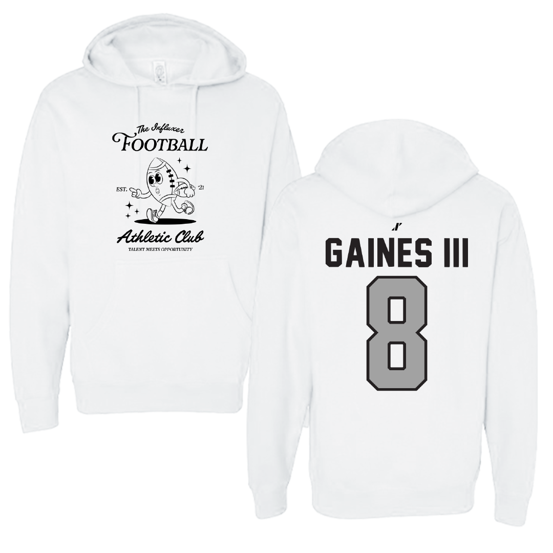 Football White Influxer Athletic Club Hoodie - #8 Greg Gaines III
