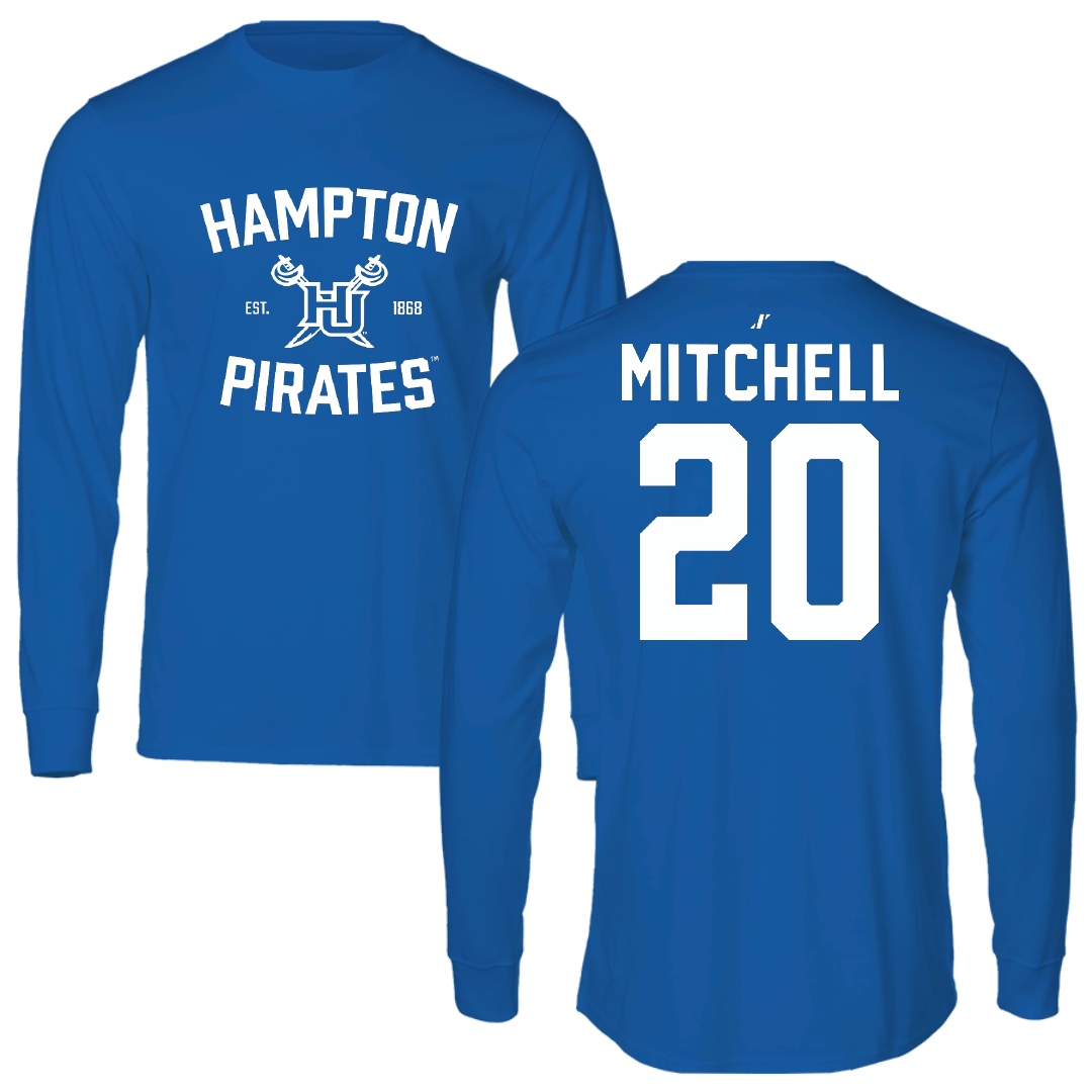 Hampton University Lacrosse Blue General Long Sleeve - #20 Robert Mitchell