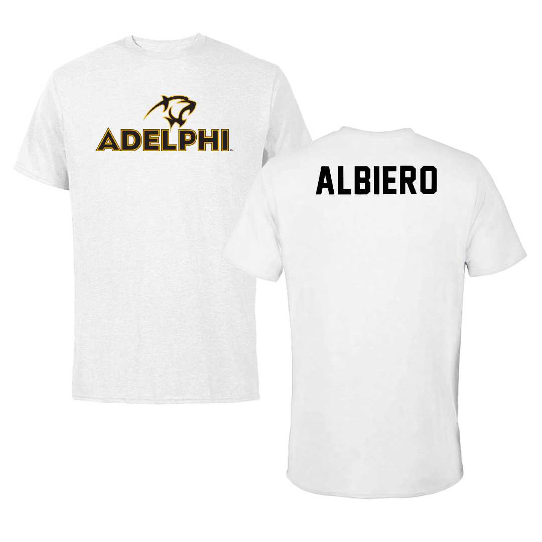 Adelphi University Tennis White Tee - Andrea Albiero