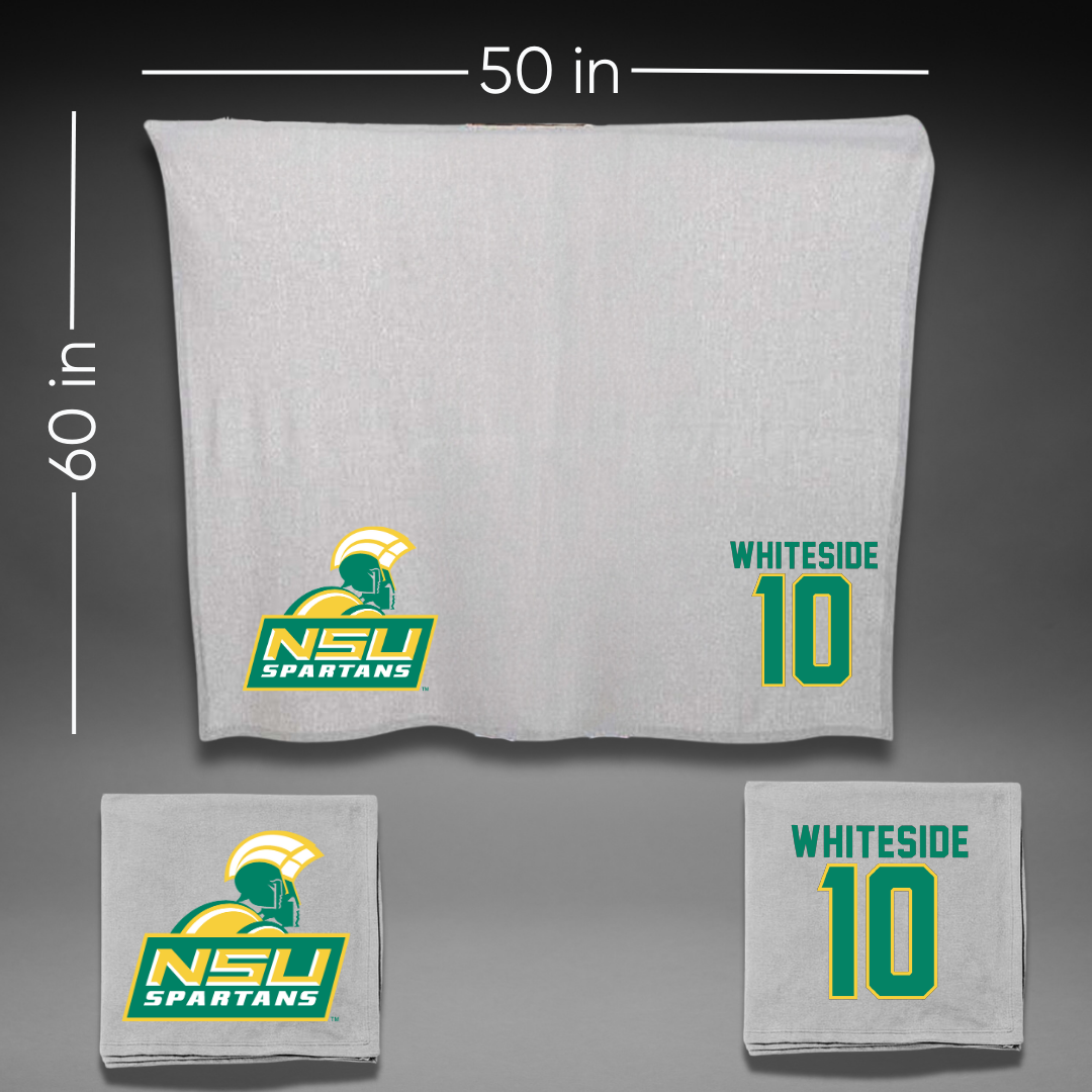 Norfolk State University Football Gray Blanket - #10 Izayah Whiteside