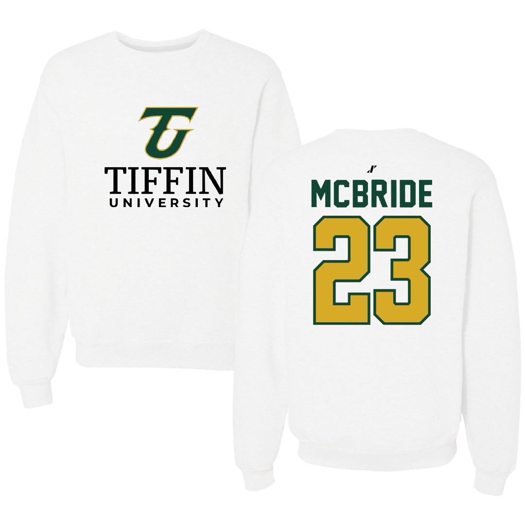 Tiffin University Soccer White Crewneck - #23 Sydney McBride