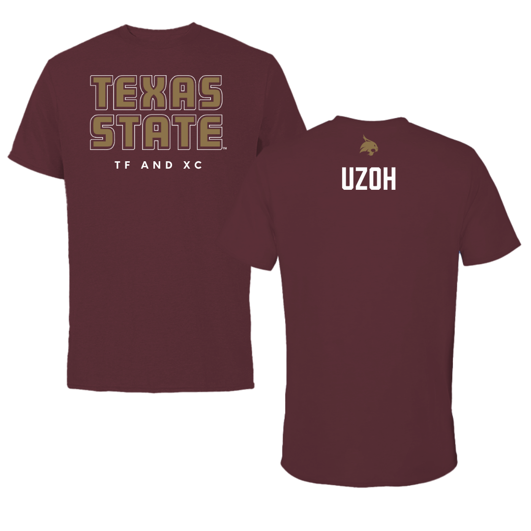 Texas State University TF and XC Maroon Performance Tee - Chinenye Uzoh
