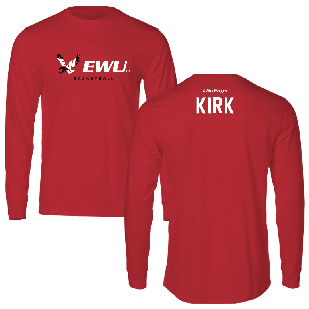 Eastern Washington University Basketball Red Performance Long Sleeve - Paris Kirk
