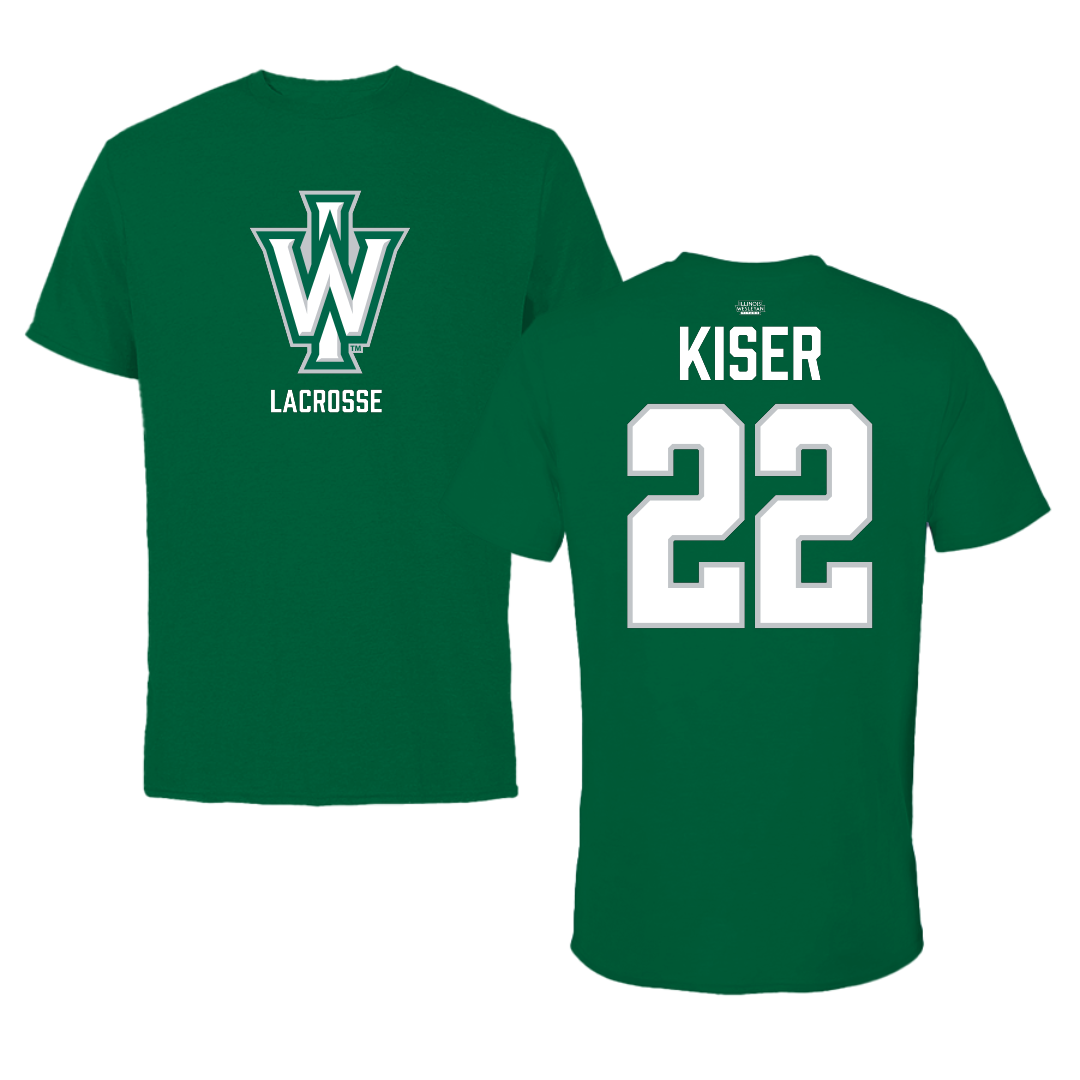 Illinois Wesleyan University Lacrosse Green Performance Tee - #22 Briana Kiser