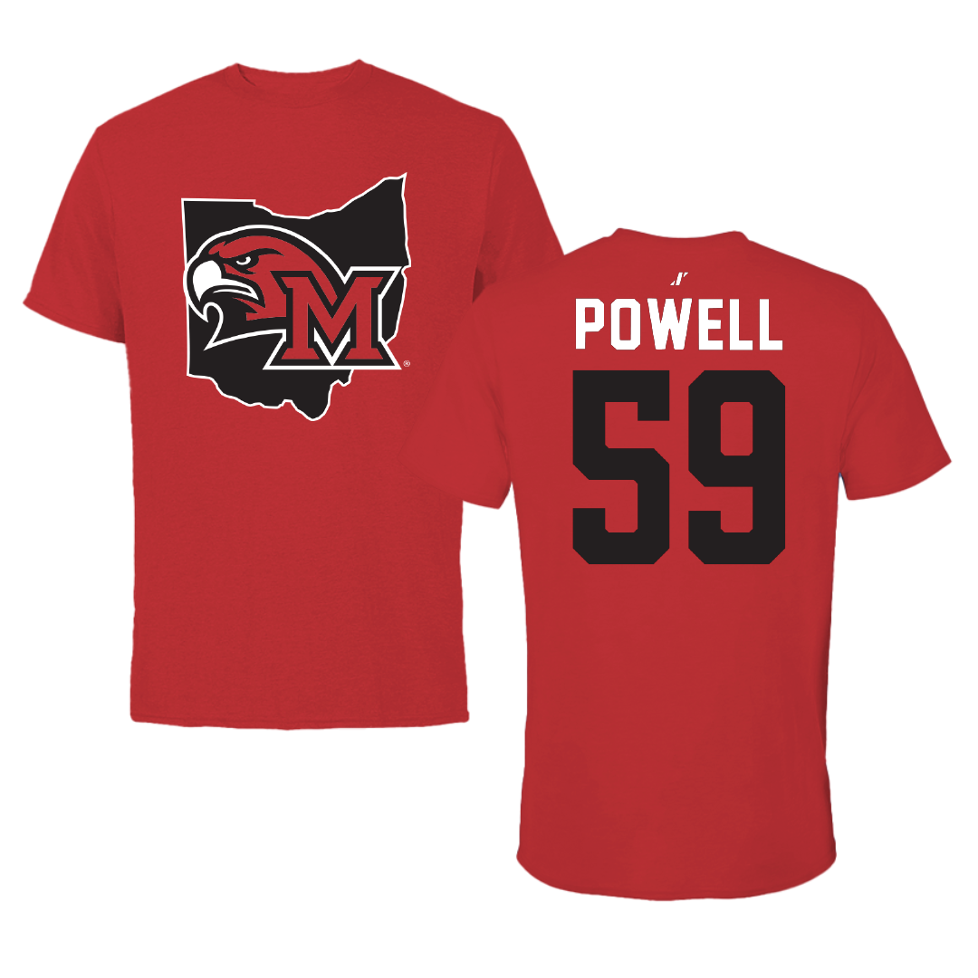Miami University (Ohio) Football Red State Performance Tee - #59 Hudson Powell