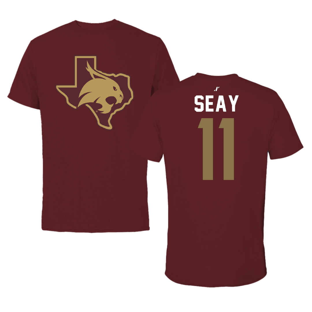 Texas State University Baseball Maroon State Tee - #11 Taylor Seay