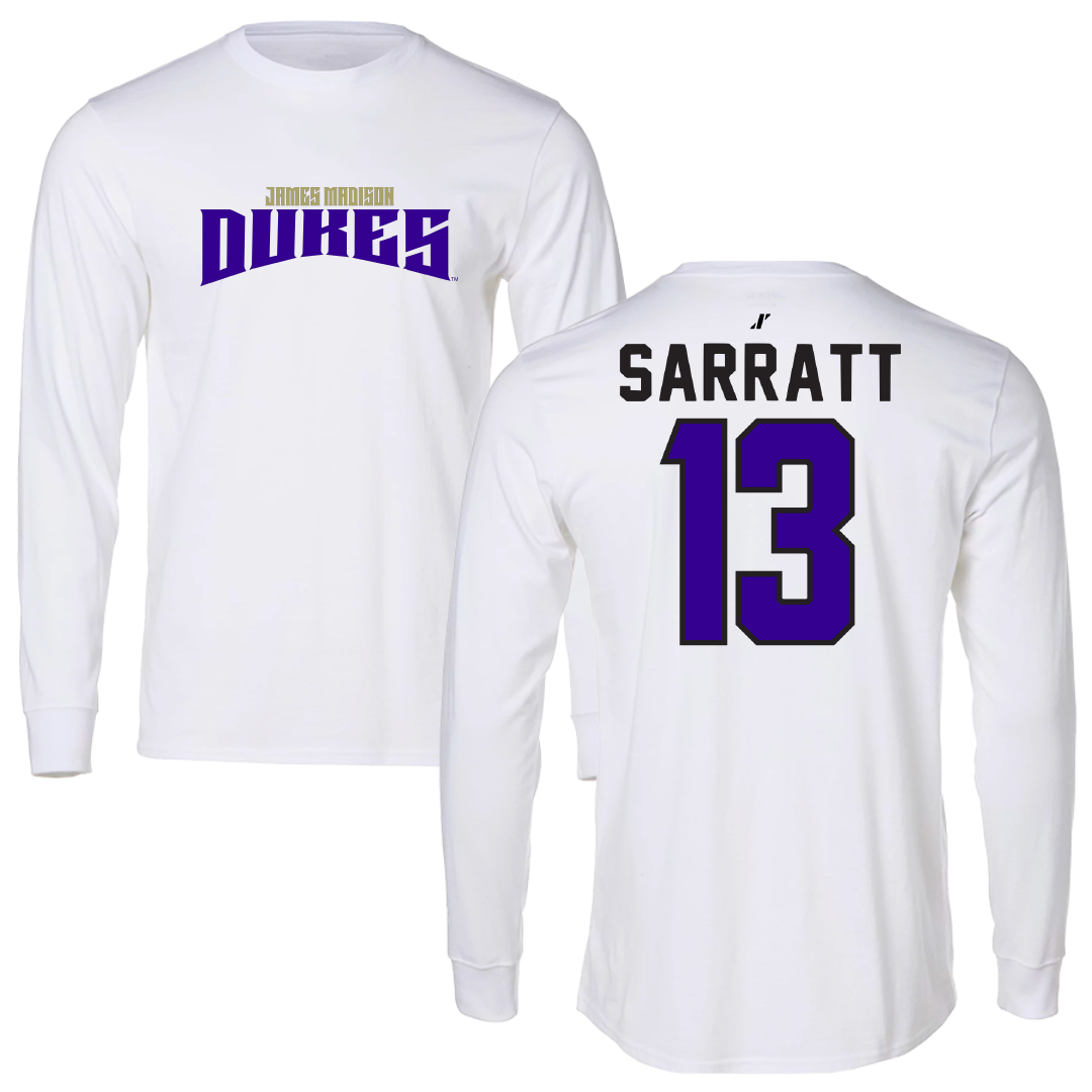 James Madison University Football White Classic Performance Long Sleeve - #13 Elijah Sarratt