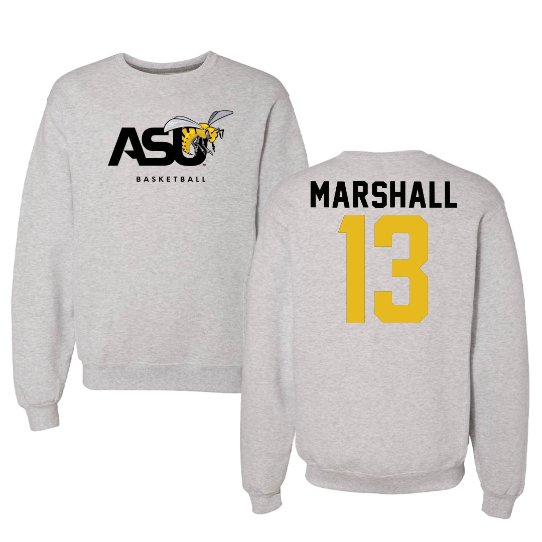 Alabama State University Basketball Light Gray Crewneck - #13 Jordon Marshall
