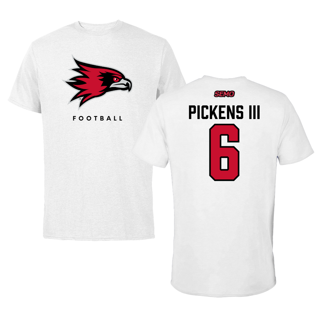 Southeast Missouri State University Football White Performance Tee - #6 Henry Pickens III