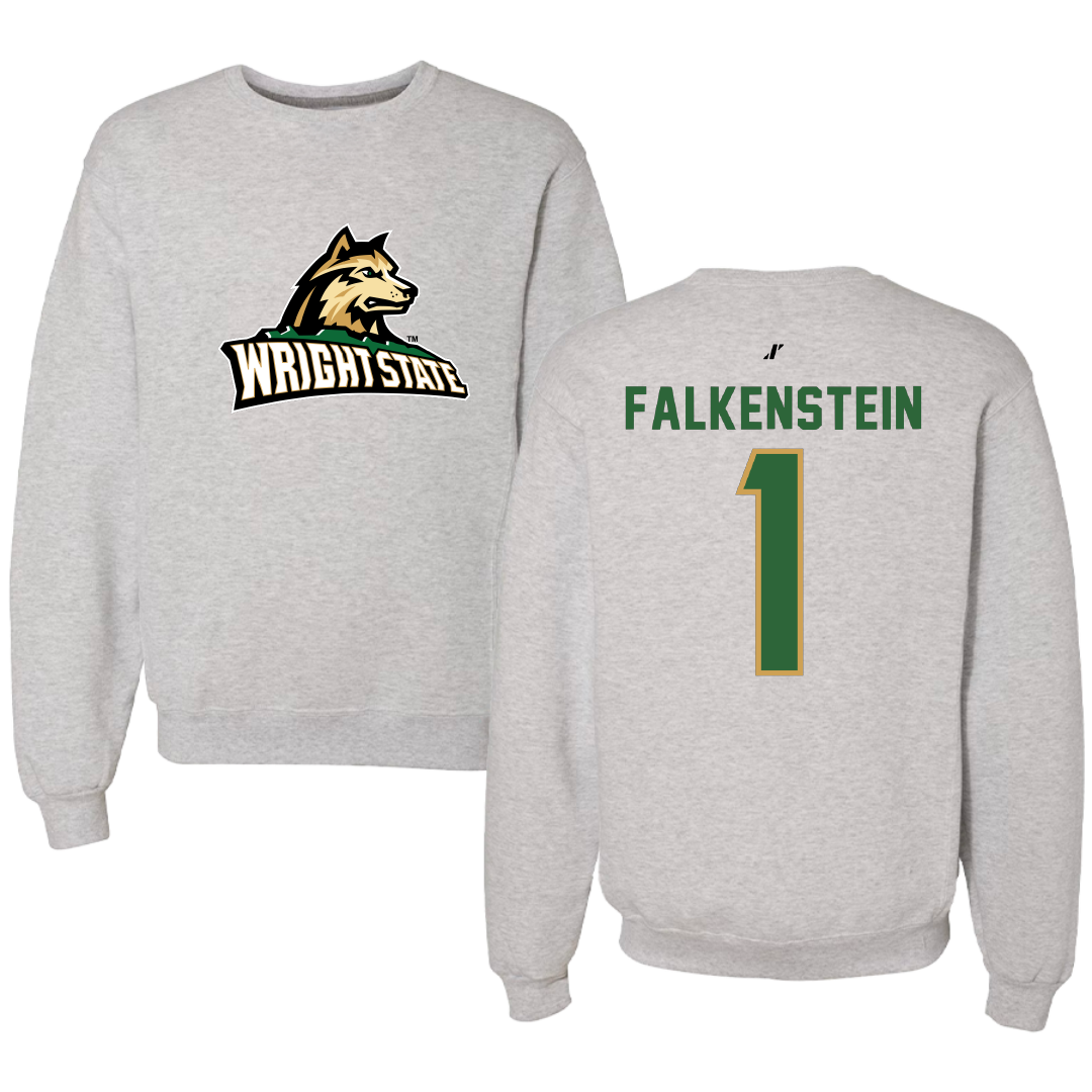 Wright State University Baseball Light Gray Crewneck - #1 Parker Falkenstein