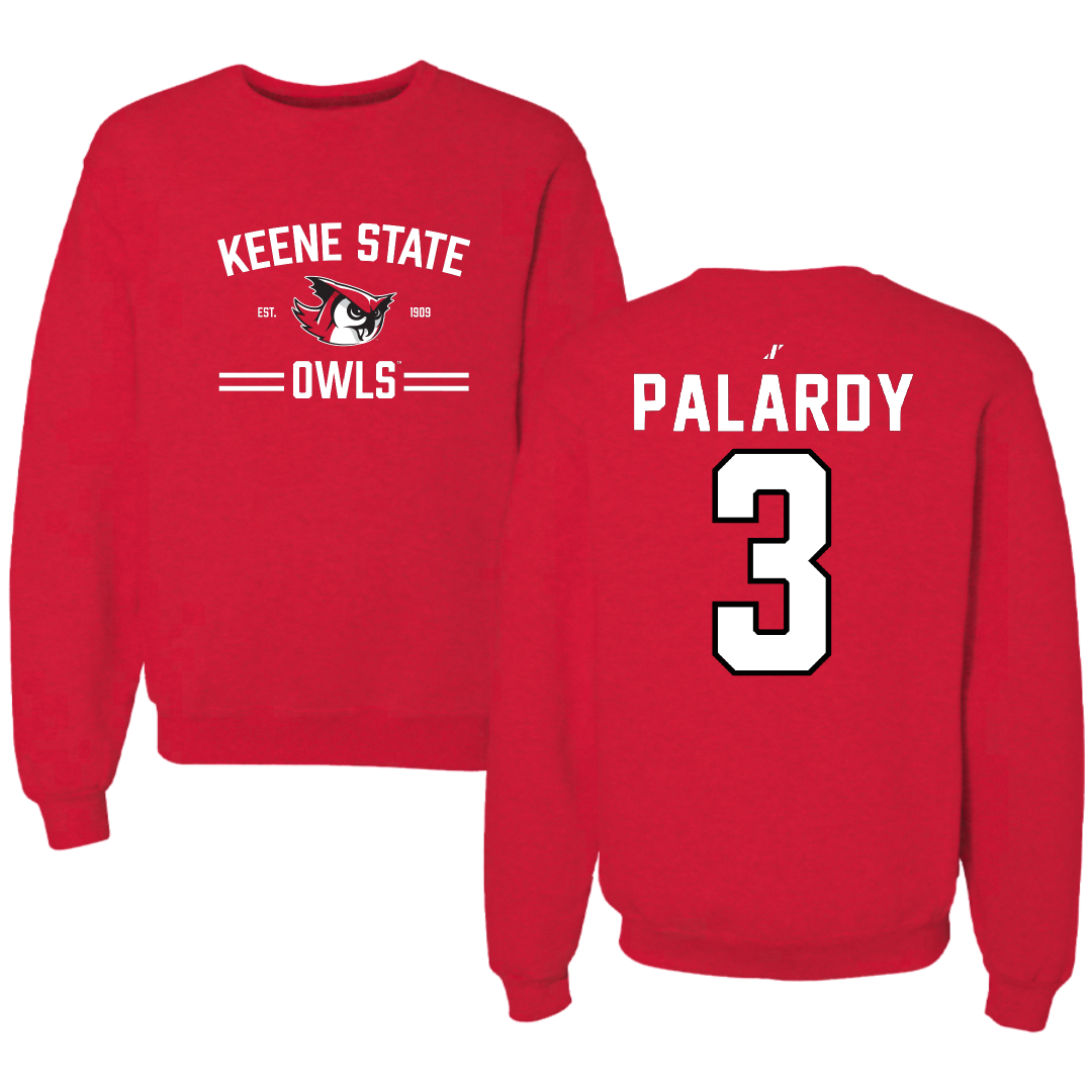 Keene State College Baseball Red General Crewneck - #3 Kyle Palardy