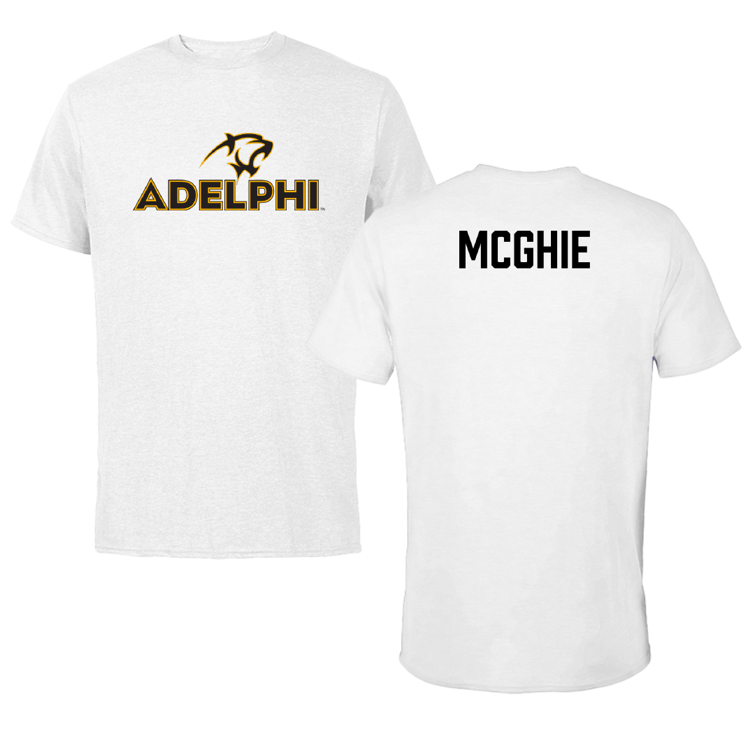 Adelphi University TF and XC White Performance Tee - Damian McGhie
